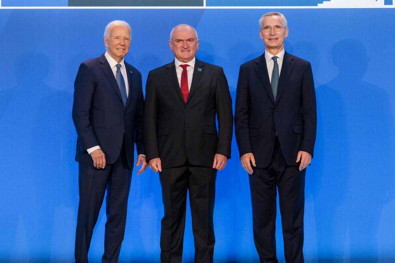 NATO Secretary General Jens Stoltenberg and U.S. President Joe Biden with Dimitar Glavchev (Prime Minister of Bulgaria)