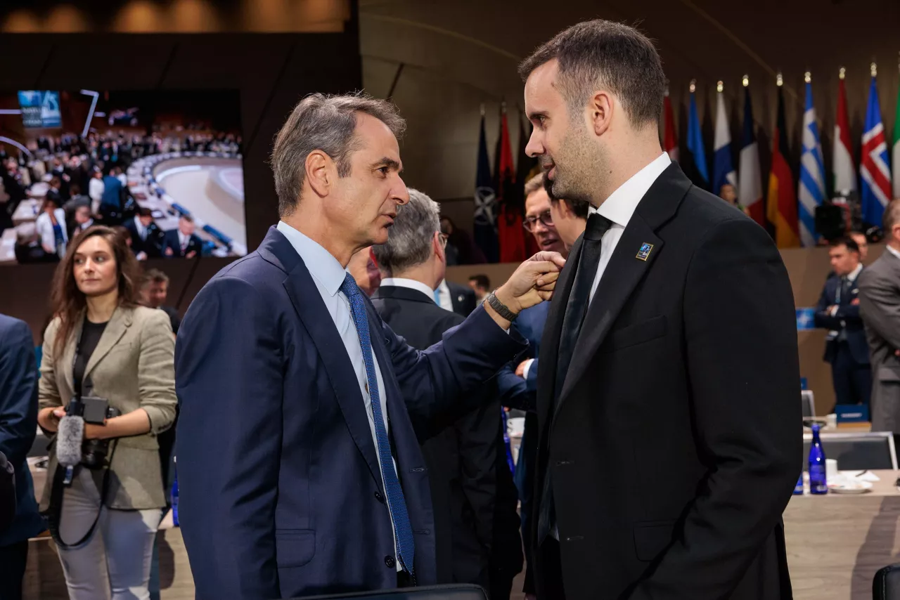 Left to right: Kyriakos Mitsotakis (Prime Minister of Greece) with Milojko Spajić (Prime Minister of Montenegro)