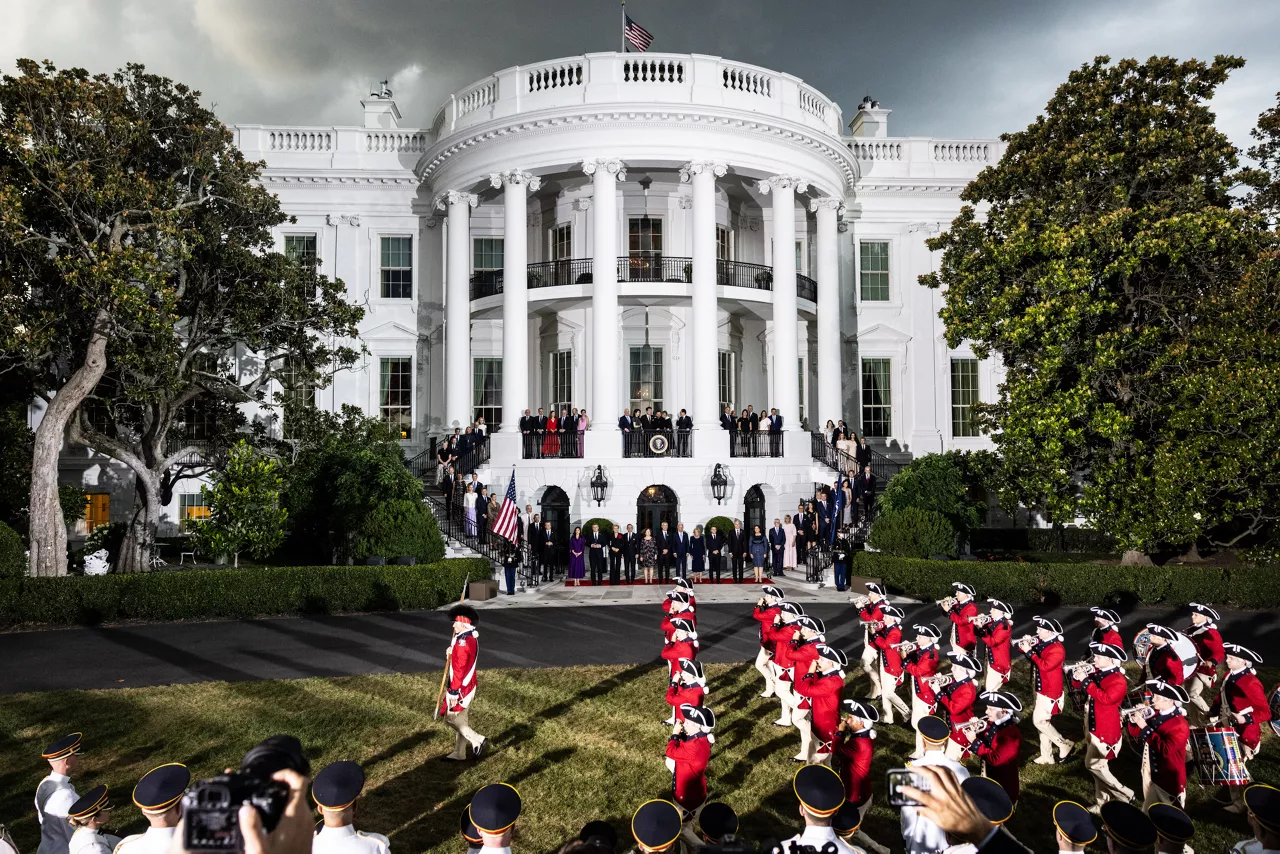 NATO Heads of State and Government and their spouses at the White House