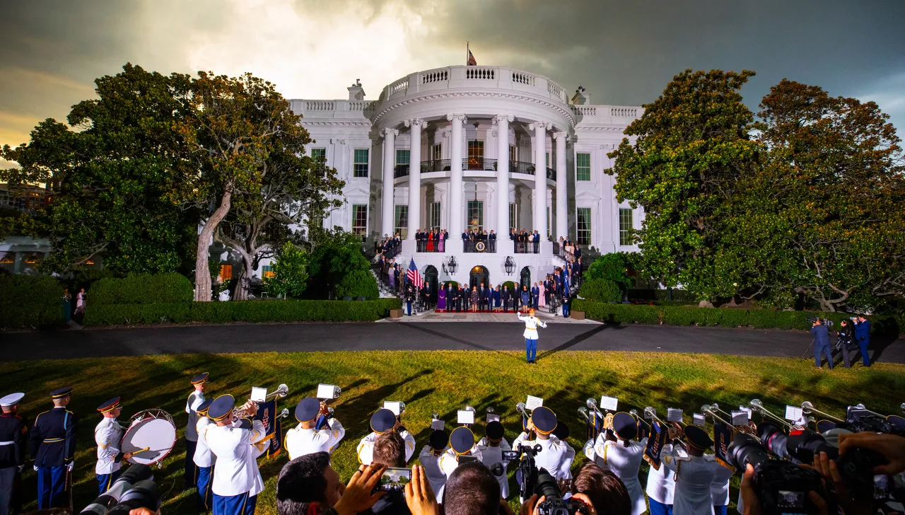 NATO Heads of State and Government and their spouses at the White House