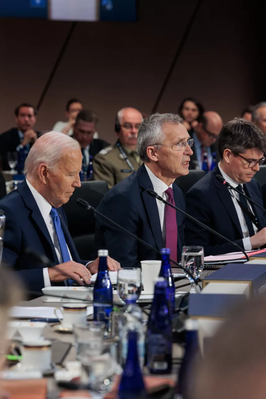 Left to right: US President Joe Biden with NATO Secretary General Jens Stoltenberg