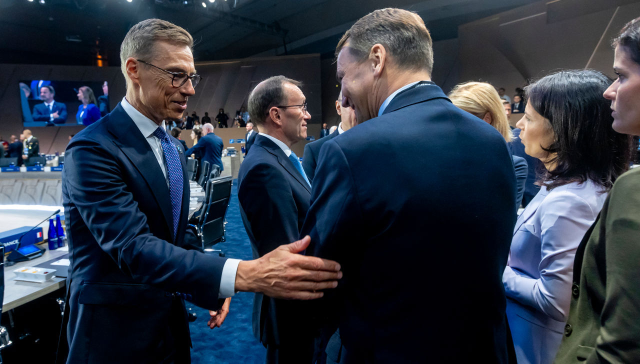 Left to right: President Alexander Stubb (Finland) with President Andrzej Duda (Poland)