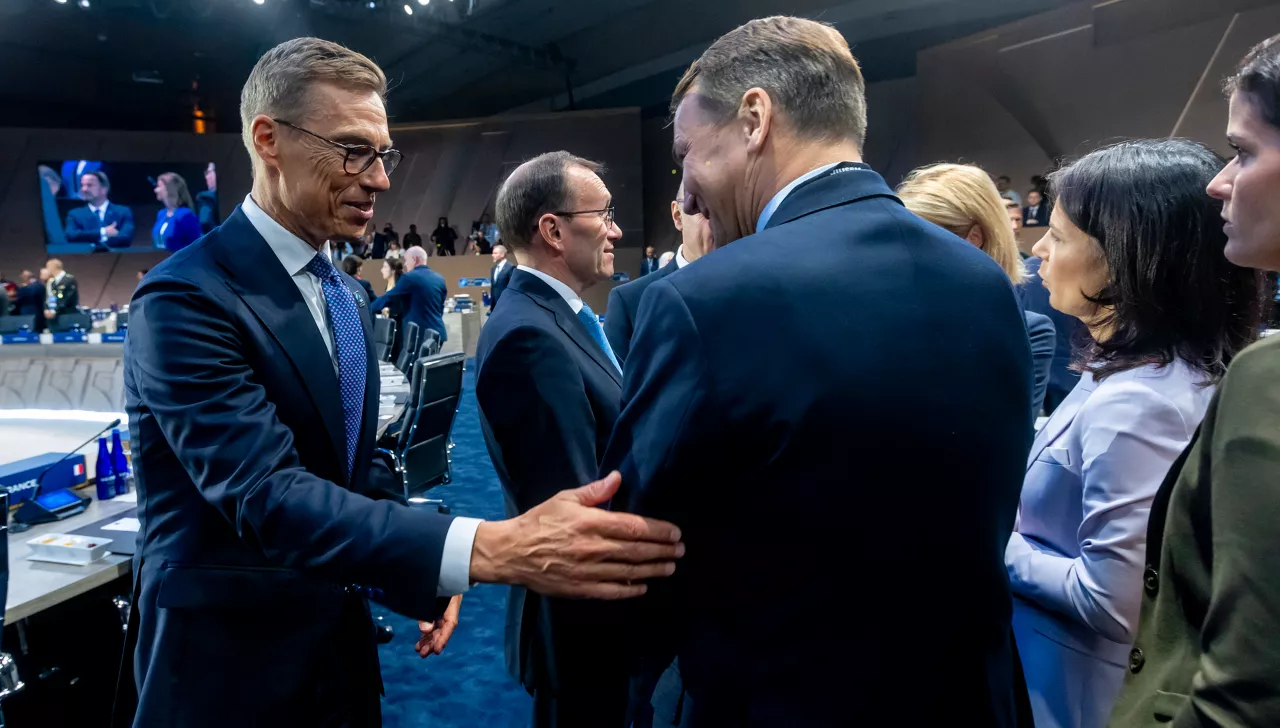Left to right: President Alexander Stubb (Finland) with President Andrzej Duda (Poland)