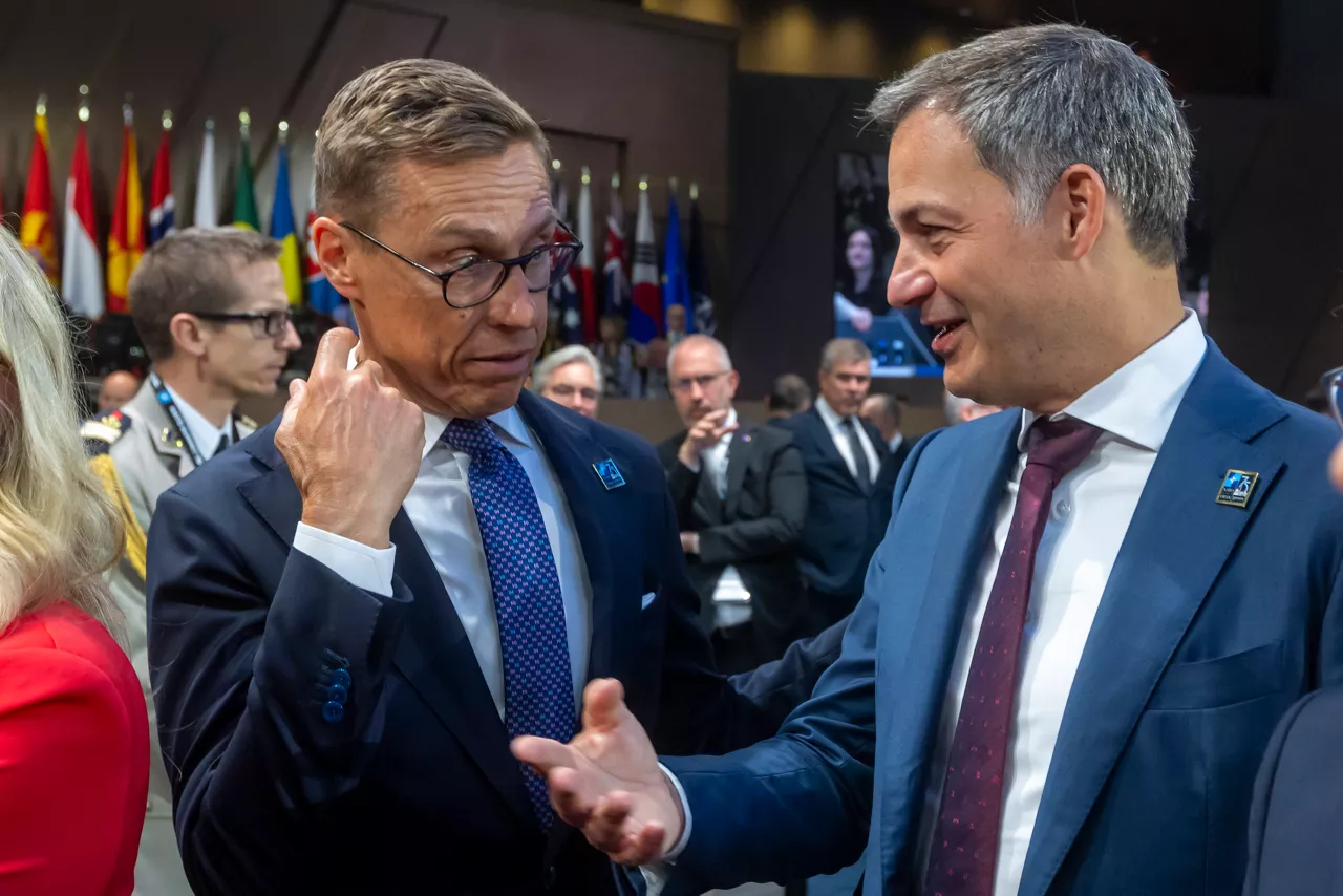 Left to right: President Alexander Stubb (Finland) with Alexander De Croo (Prime Minister of Belgium)