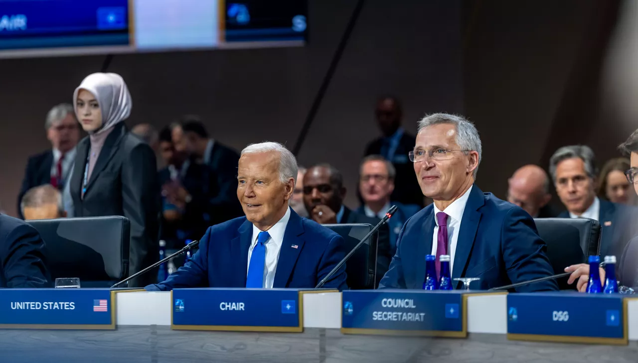 Left to right: US President Joe Biden with NATO Secretary General Jens Stoltenberg