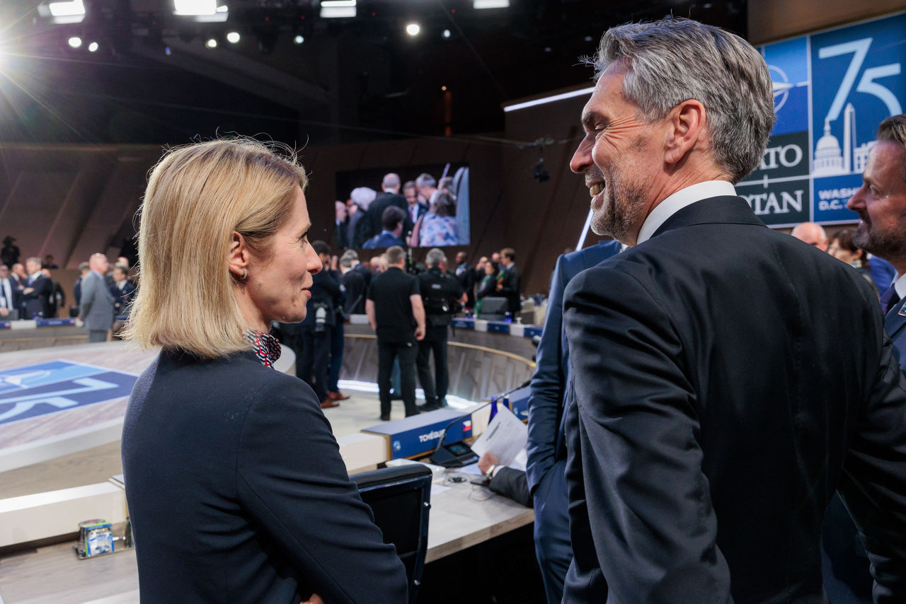 Left to right: Kaja Kallas (Prime Minister of Estonia) with President Alexander Stubb (Finland)