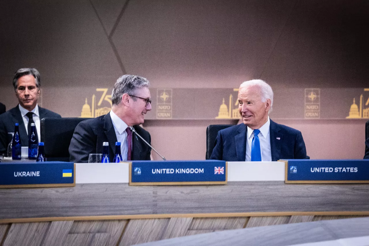 Left to right: Keir Starmer (UK Prime Minister) with US President Joe Biden