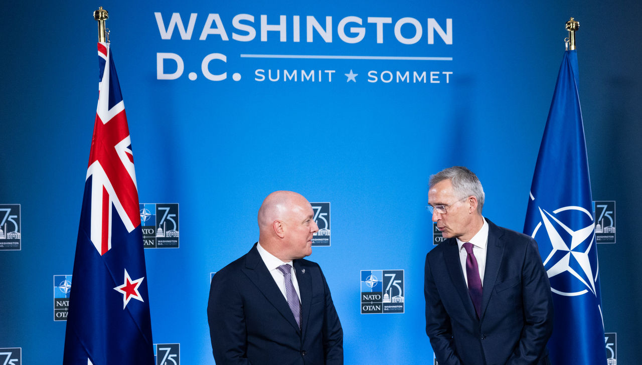 NATO Secretary General Jens Stoltenberg and Christopher Luxon (Prime Minister, New Zealand)
