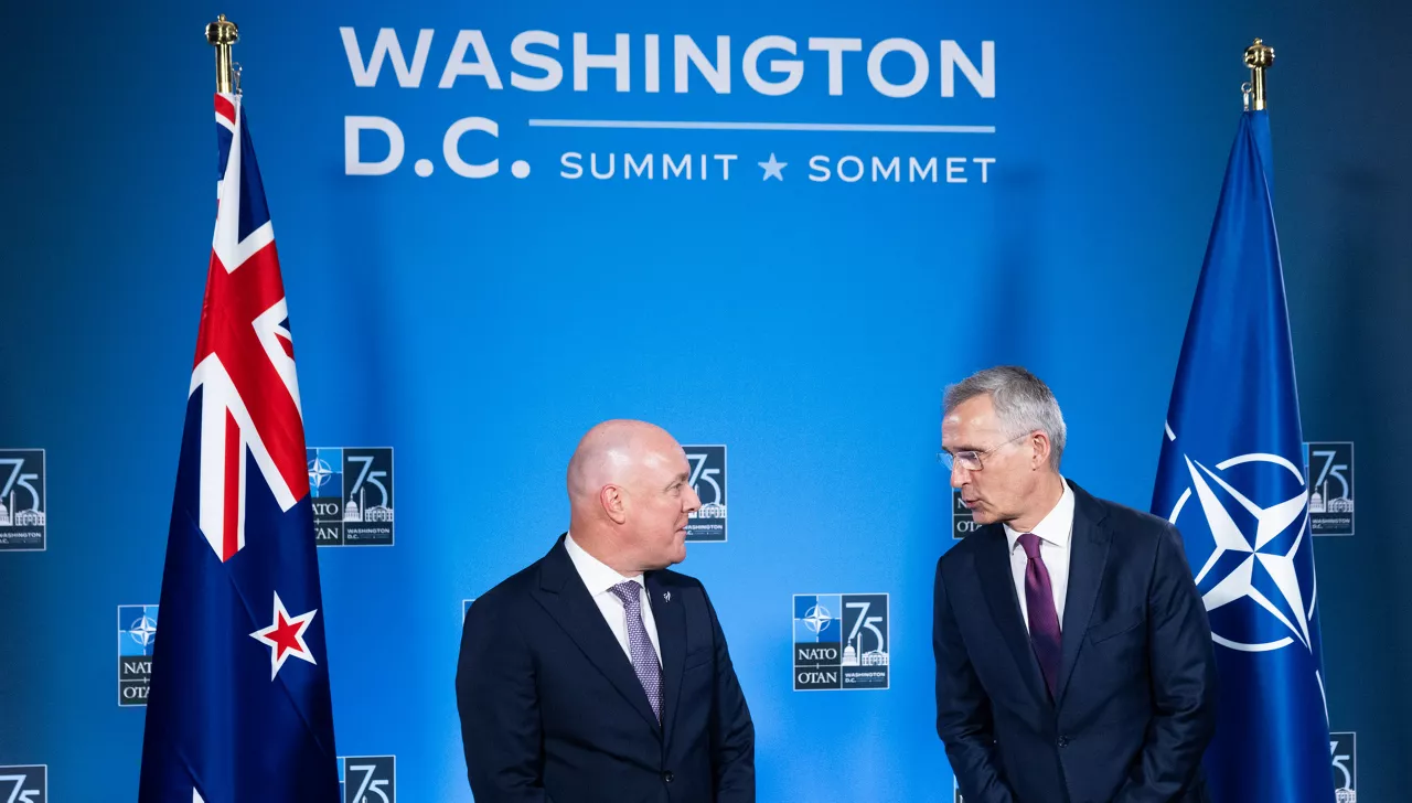 NATO Secretary General Jens Stoltenberg and Christopher Luxon (Prime Minister, New Zealand)