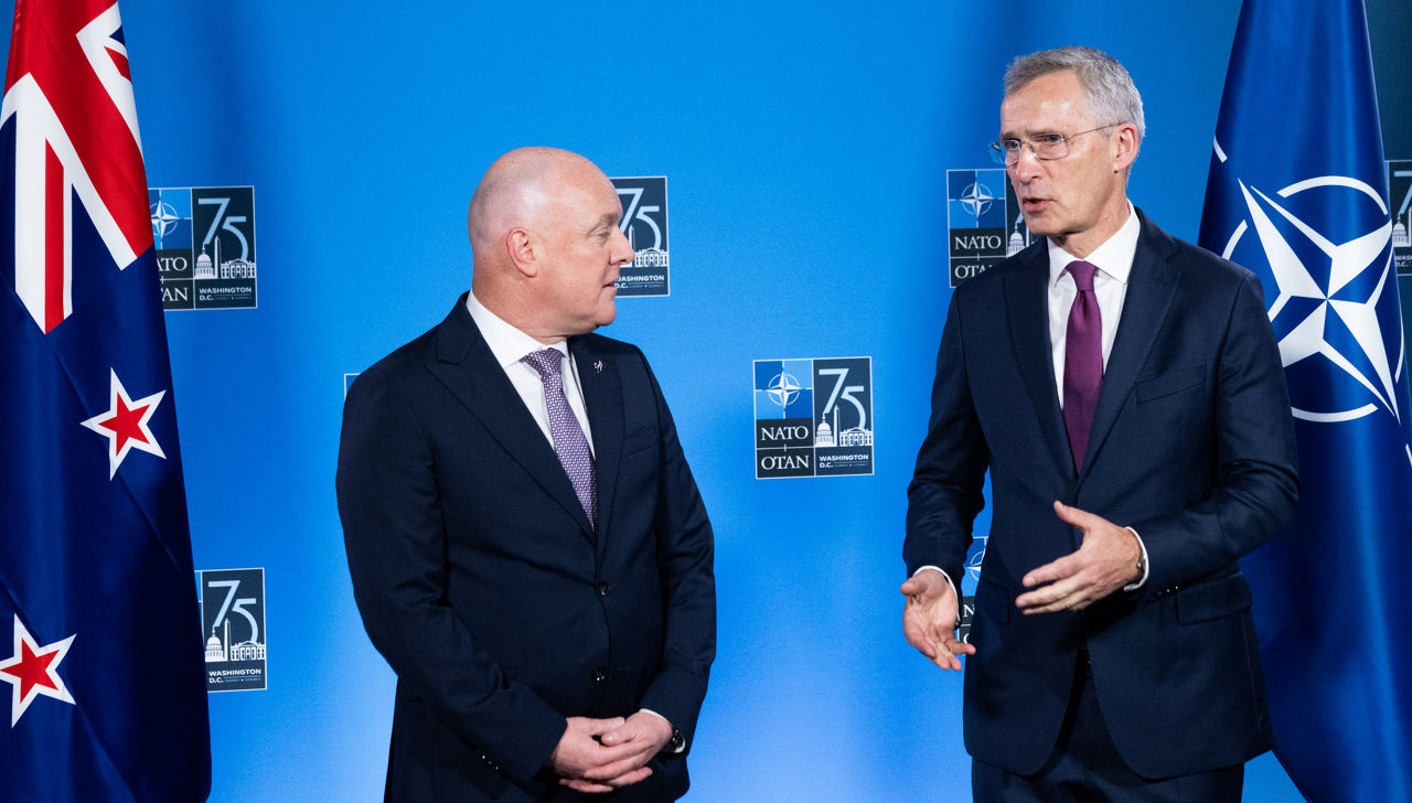 NATO Secretary General Jens Stoltenberg and Christopher Luxon (Prime Minister, New Zealand)
