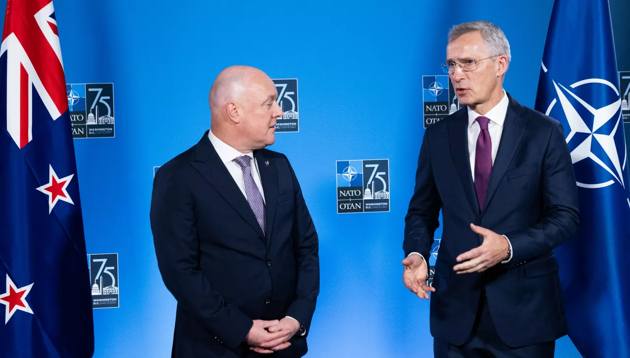NATO Secretary General Jens Stoltenberg and Christopher Luxon (Prime Minister, New Zealand)
