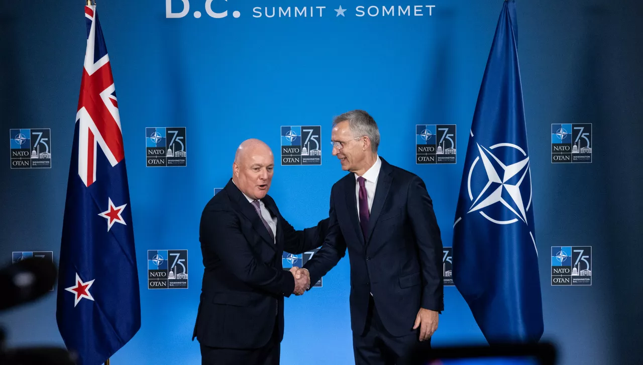 NATO Secretary General Jens Stoltenberg and Christopher Luxon (Prime Minister, New Zealand)