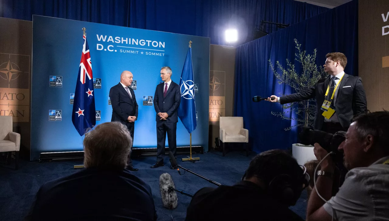 NATO Secretary General Jens Stoltenberg and Christopher Luxon (Prime Minister, New Zealand)
