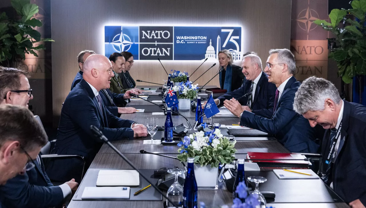 NATO Secretary General Jens Stoltenberg and Christopher Luxon (Prime Minister, New Zealand)