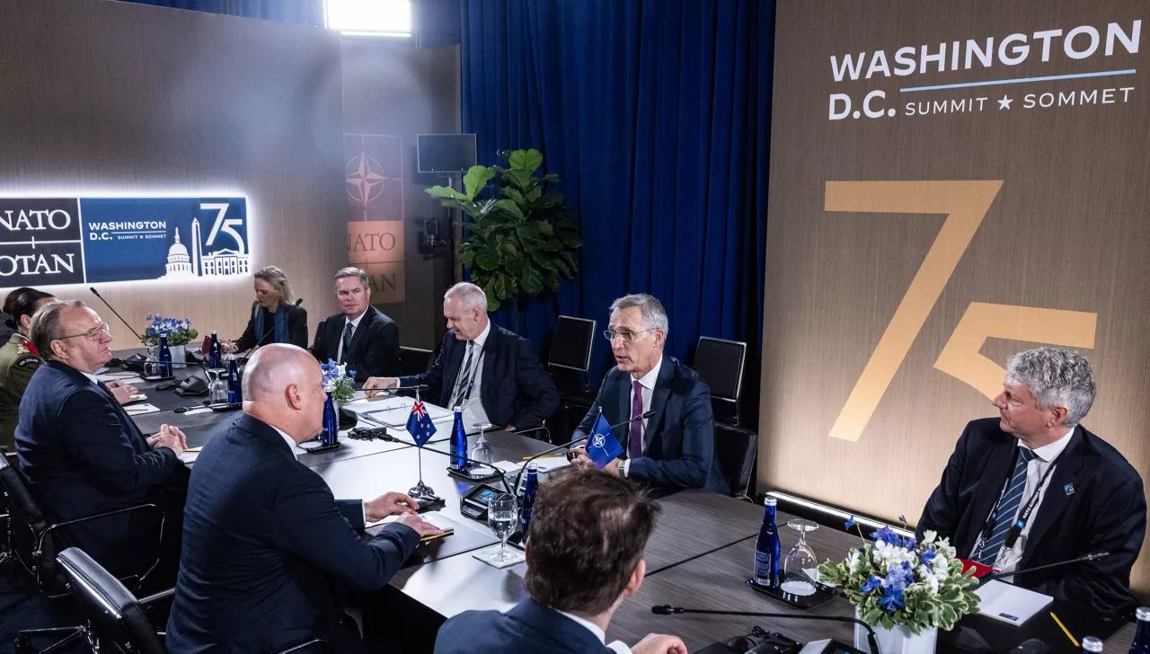 NATO Secretary General Jens Stoltenberg and Christopher Luxon (Prime Minister, New Zealand)
