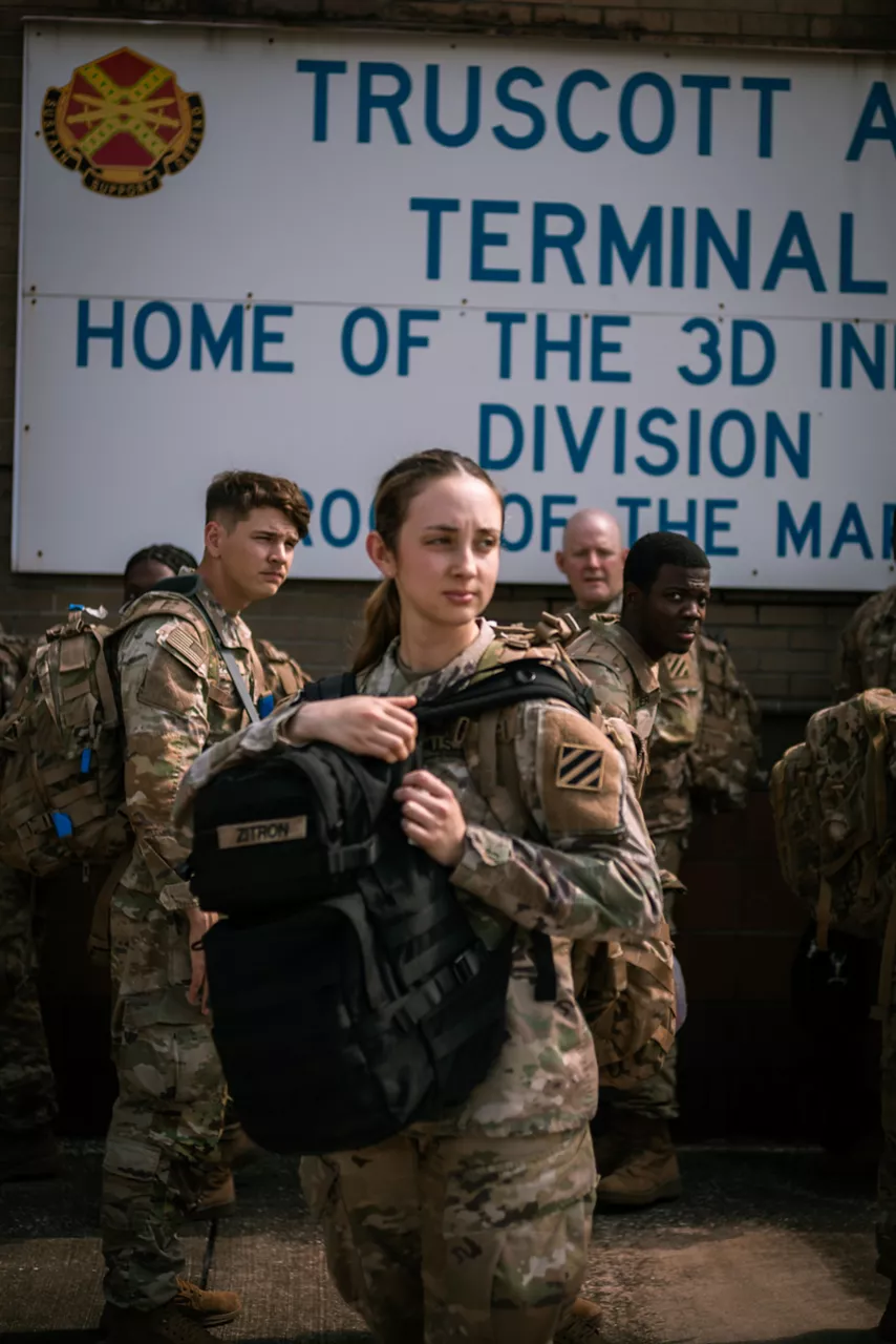 A soldier with the US Army’s 2nd Armored Brigade Combat Team waits to board a bus after arriving at Hunter Army Airfield in Savannah, Georgia, following a nine-month deployment to Eastern Europe.

The brigade was deployed throughout Latvia, Lithuania and Poland as part of Operation Atlantic Resolve, a broad surge of US forces to Europe to deter aggression and reassure NATO Allies.