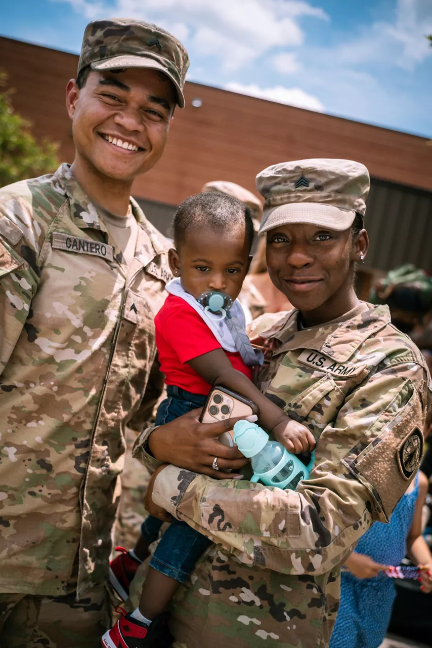 Soldiers with the US Army’s 2nd Armored Brigade Combat Team celebrate after returning home to Fort Stewart, near Savannah, Georgia, following a nine-month deployment to Eastern Europe.

The brigade was deployed throughout Latvia, Lithuania and Poland as part of Operation Atlantic Resolve, a broad surge of US forces to Europe to deter aggression and reassure NATO Allies.