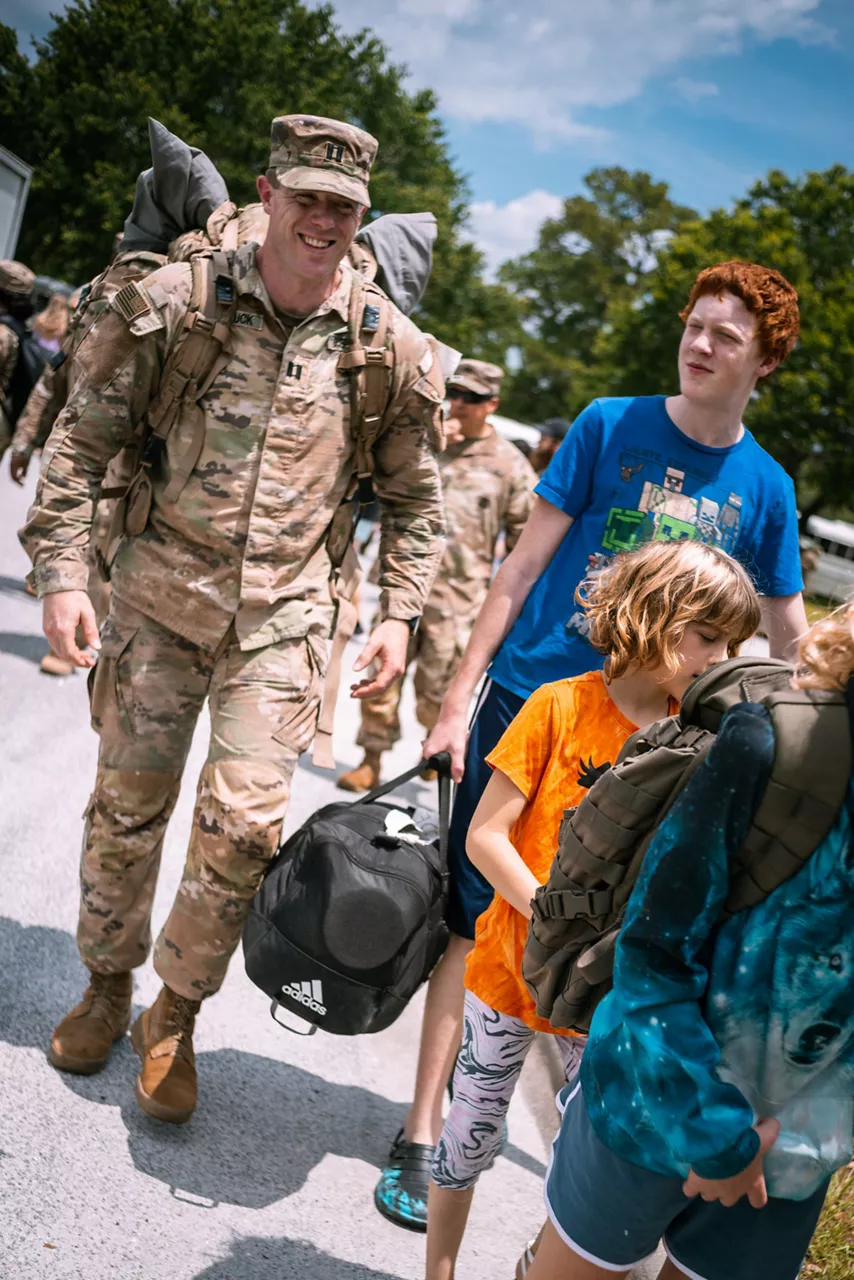 Soldiers with the US Army’s 2nd Armored Brigade Combat Team celebrate after returning home to Fort Stewart, near Savannah, Georgia, following a nine-month deployment to Eastern Europe.

The brigade was deployed throughout Latvia, Lithuania and Poland as part of Operation Atlantic Resolve, a broad surge of US forces to Europe to deter aggression and reassure NATO Allies.