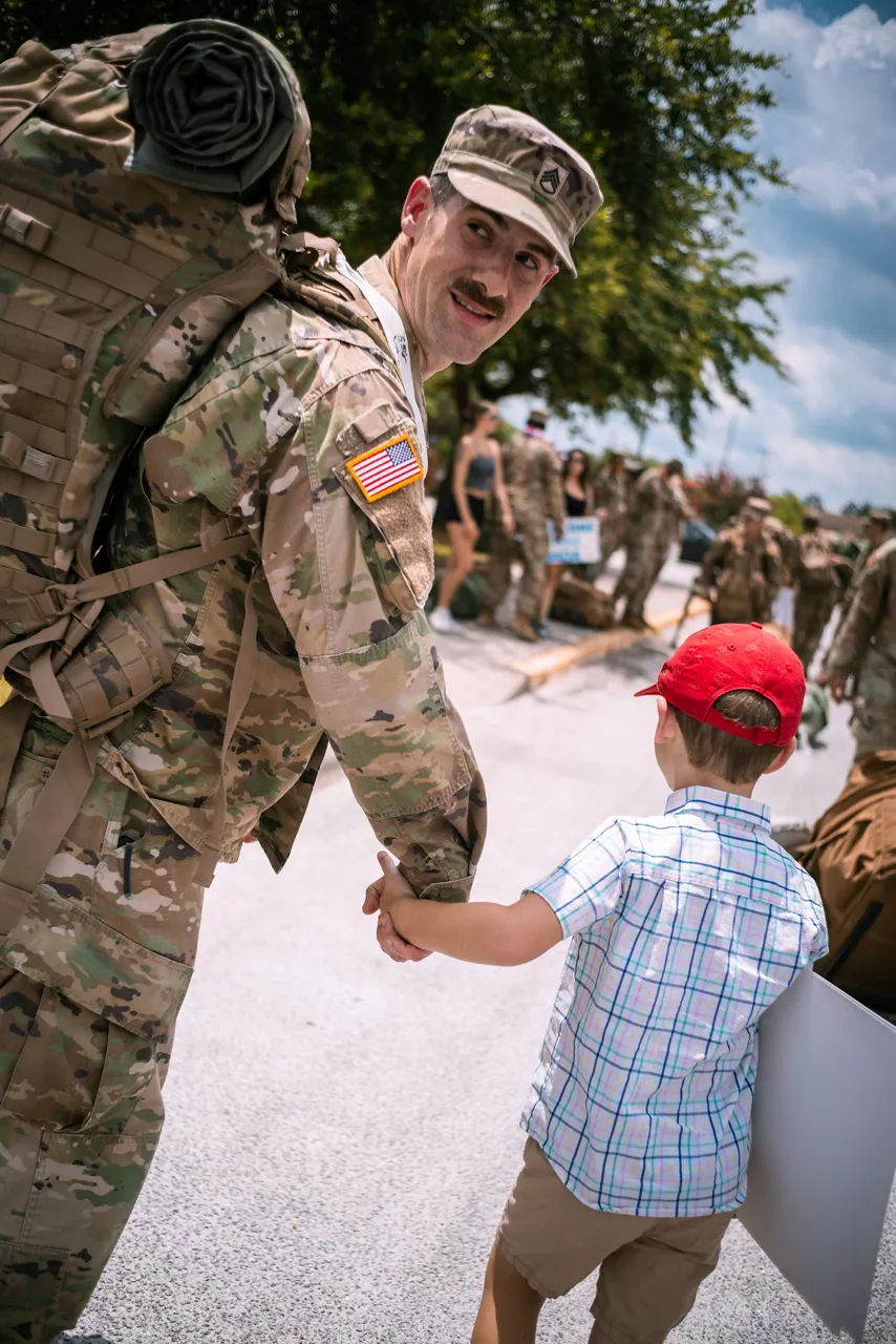Soldiers with the US Army’s 2nd Armored Brigade Combat Team celebrate after returning home to Fort Stewart, near Savannah, Georgia, following a nine-month deployment to Eastern Europe.

The brigade was deployed throughout Latvia, Lithuania and Poland as part of Operation Atlantic Resolve, a broad surge of US forces to Europe to deter aggression and reassure NATO Allies.