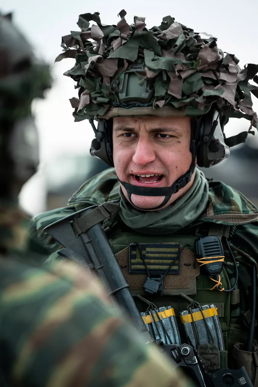 A Greek army soldier talks with his compatriot during exercise Steadfast Dart 25 in Romania.

Steadfast Dart was the first deployment exercise for the Allied Reaction Force, or ARF, NATO’s new force-in-readiness. Designed to deploy rapidly and implement the Alliance’s new regional defence plans, the ARF is currently led by NATO Rapidly Deployable Corps Italy.