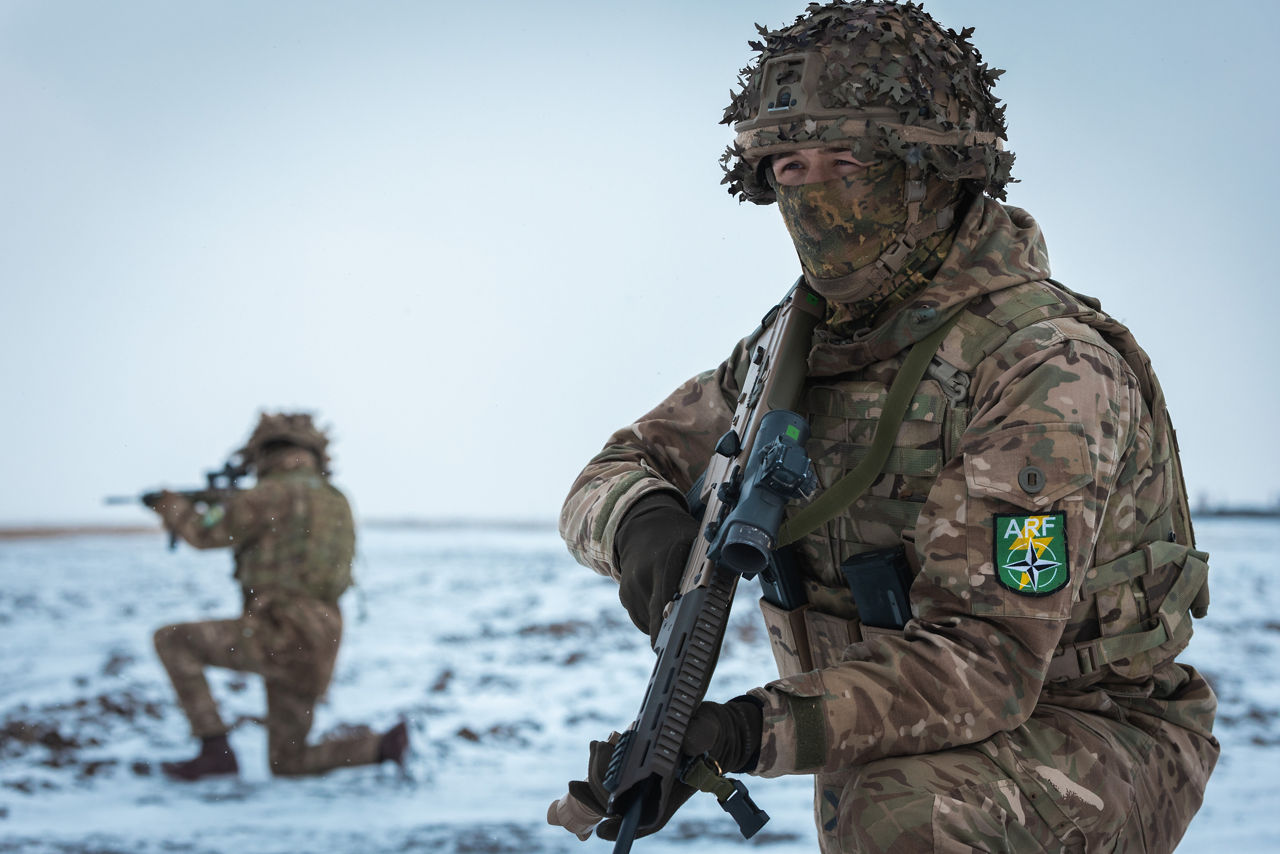 British Army soldiers head out on patrol during exercise Steadfast Dart 25 in Romania.

Steadfast Dart was the first deployment exercise for the Allied Reaction Force, or ARF, NATO’s new force-in-readiness. Designed to deploy rapidly and implement the Alliance’s new regional defence plans, the ARF is currently led by NATO Rapidly Deployable Corps Italy.