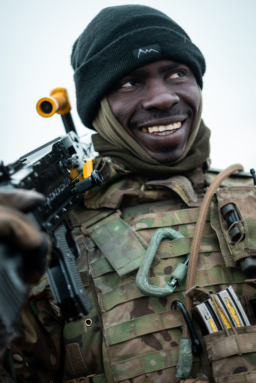 A British Army solider laughs between close-quarters combat drills during exercise Steadfast Dart 25 in Romania.

Steadfast Dart was the first deployment exercise for the Allied Reaction Force, or ARF, NATO’s new force-in-readiness. Designed to deploy rapidly and implement the Alliance’s new regional defence plans, the ARF is currently led by NATO Rapidly Deployable Corps Italy.