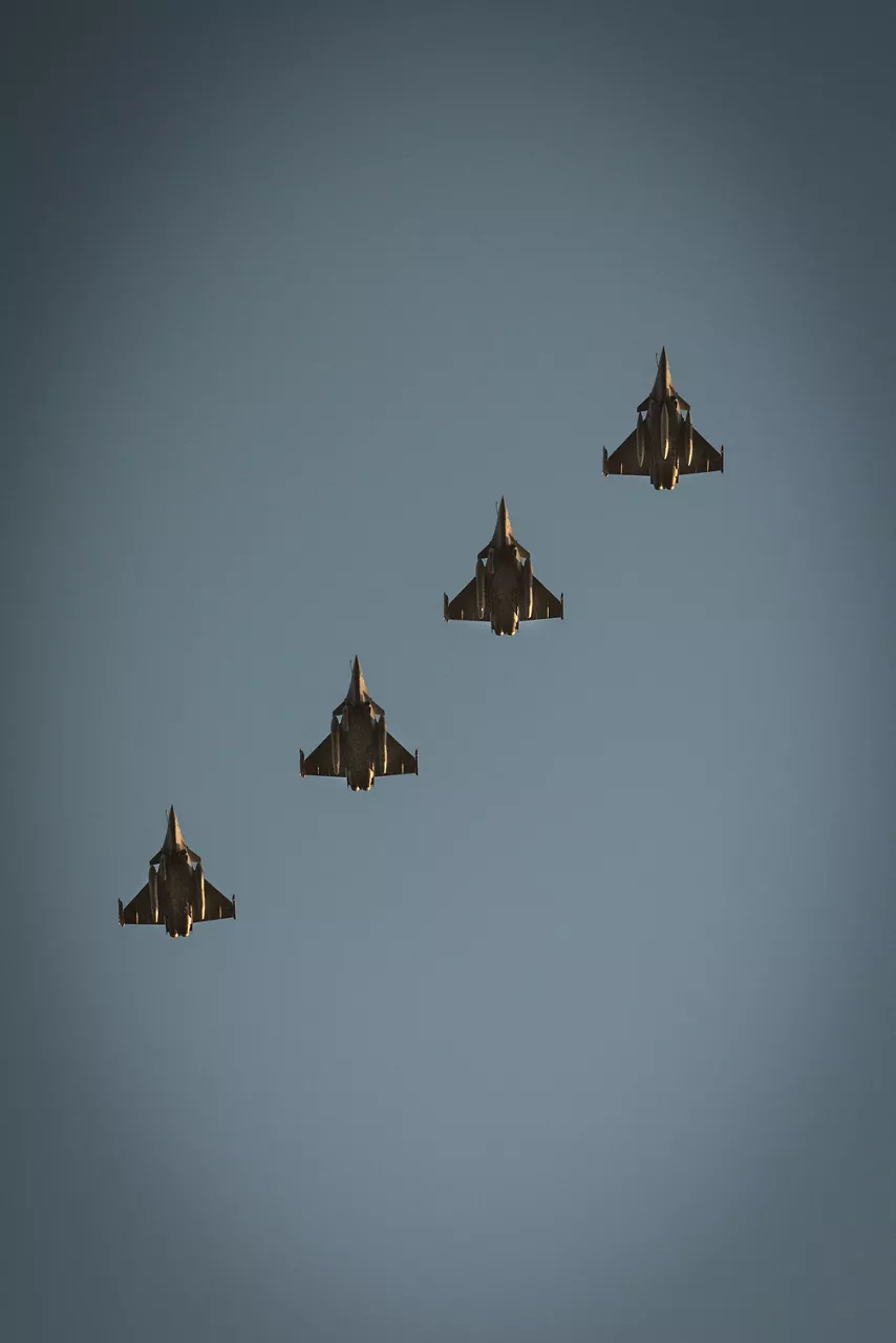 Rafale fighters from the French Air and Space Force prepare to land at Leeuwarden Air Base in the Netherlands during exercise Ramstein Flag 25. 

With over 90 aircraft from 15 NATO Allies flying out of 12 Allied air bases throughout Europe, the exercise tests NATO’s ability to perform a broad variety of air combat missions using multinational forces.