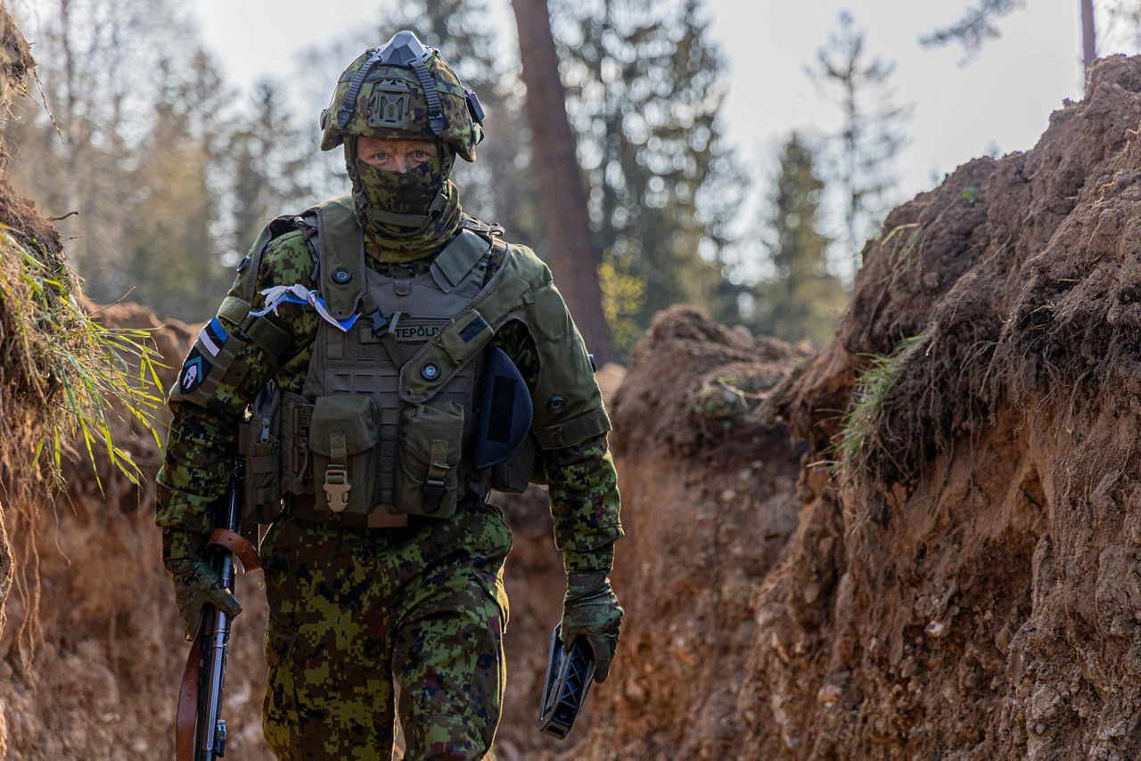 Soldier in trench during exercise Hedgehog 25