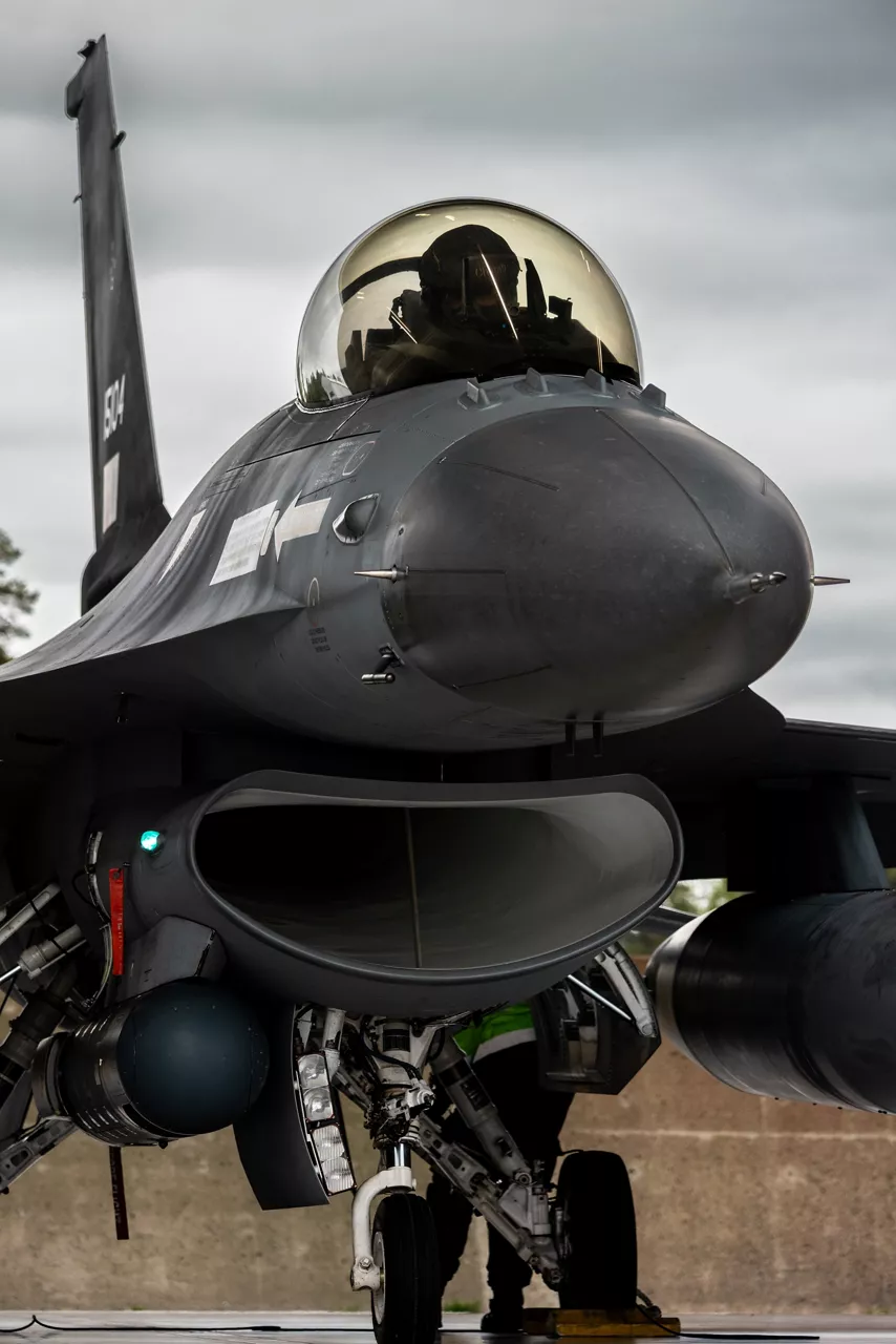 A Portuguese Air Force F-16 Fighting Falcon prepares to take off on a training mission during a Baltic Air Policing Rotation in Estonia.

 

Baltic Air Policing is a peacetime mission in which NATO Allies deploy fighter jets to cover the airspace of Estonia, Latvia and Lithuania.