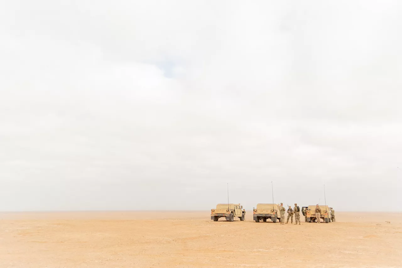 U.S. Humvees parked in a remote desert during exercise African Lion 25.



Exercise ‘African Lion 2025’ saw 10,000 troops train together in Ghana, Morocco, Senegal and Tunisia. After two weeks of classroom training, the exercise culminated in a week-long planning exercise, combining land, air, sea, space and cyberspace challenges.

