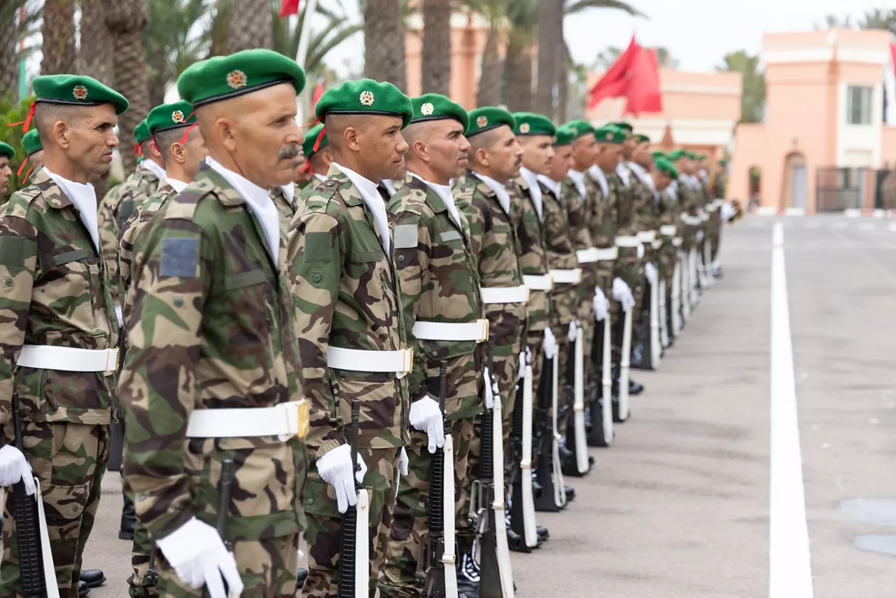 Moroccan soldiers stand at attention during exercise African Lion 25.



Exercise ‘African Lion 2025’ saw 10,000 troops train together in Ghana, Morocco, Senegal and Tunisia. After two weeks of classroom training, the exercise culminated in a week-long planning exercise, combining land, air, sea, space and cyberspace challenges.

