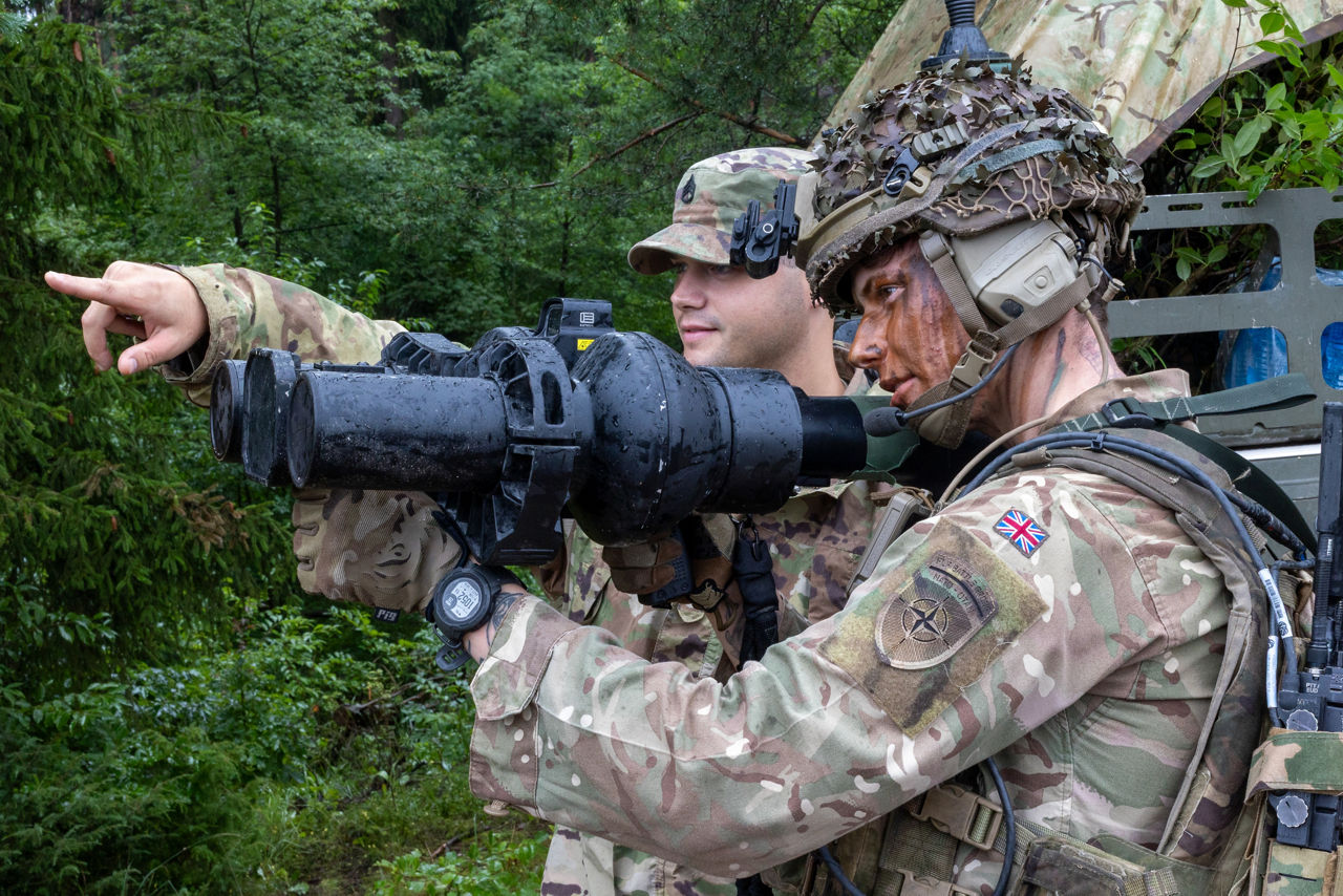 A British Army Soldier tests his drone jamming gun, the Nightfighter. 

US and British troops test counter-drone tech in Poland during Project Flytrap, ensuring NATO forces are equipped to detect, track and disable drones on tomorrow’s battlefield.
