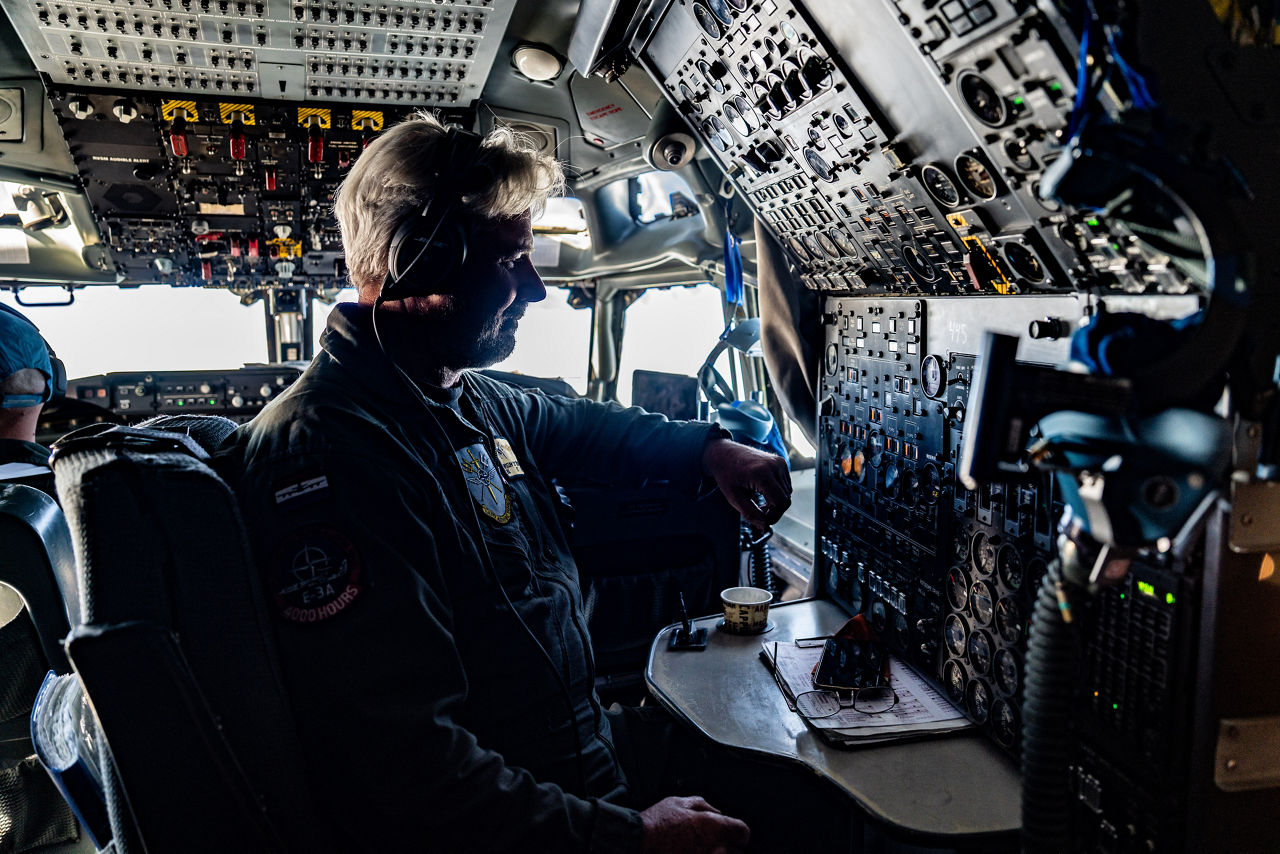 A Dutch Air Force flight engineer monitors the systems of the E-3A Airborne Warning and Control System (AWACS) aircraft.

The first surveillance flight of NATO’s Airborne Warning and Control System (AWACS) was conducted over NATO’s eastern flank in support of a military activity called “Eastern Sentry” on 19 September 2025. This multi-domain activity is a direct response to recent airspace violations — including the incursion of multiple Russian drones into Polish airspace on 10 September 2025. Eastern Sentry will further strengthen NATO’s posture to shield and protect all Allies.