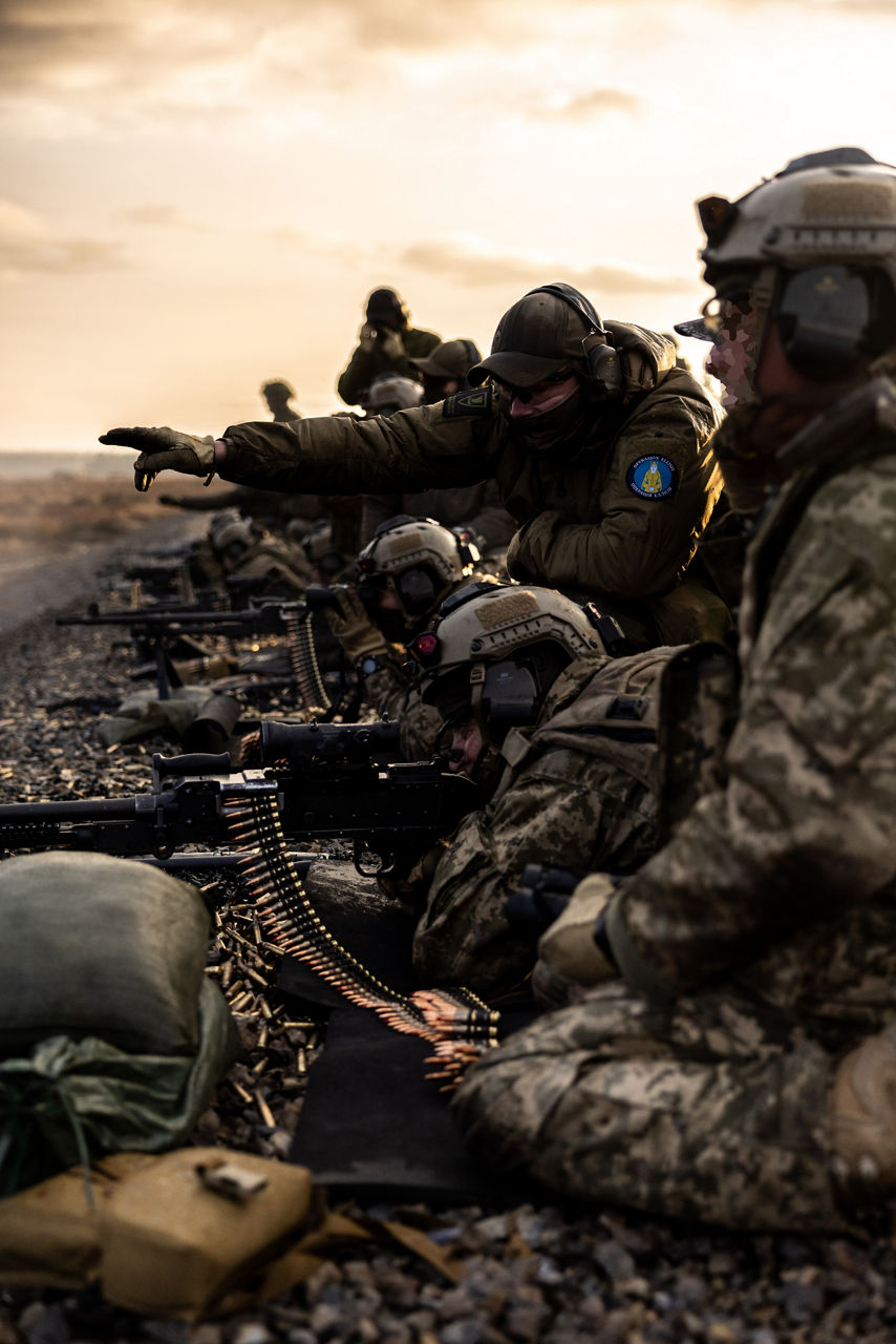 Ukrainian soldiers train on machine gun at Camp Jomsborg in Poland during a machine gun training held at Camp Jomsborg in Poland. 

Camp Jomsborg was set up earlier this year as part of Operation Legio, an effort to train, equip and fund Ukraine’s armed forces, and is supported by Denmark, Estonia, Finland, Latvia, Lithuania, Norway, Sweden and Poland. Norway leads Legio, and its trainers work side-by-side with counterparts from the Estonian Army to equip Ukraine’s soldiers with the skills they need to fight and prevail on the battlefield.