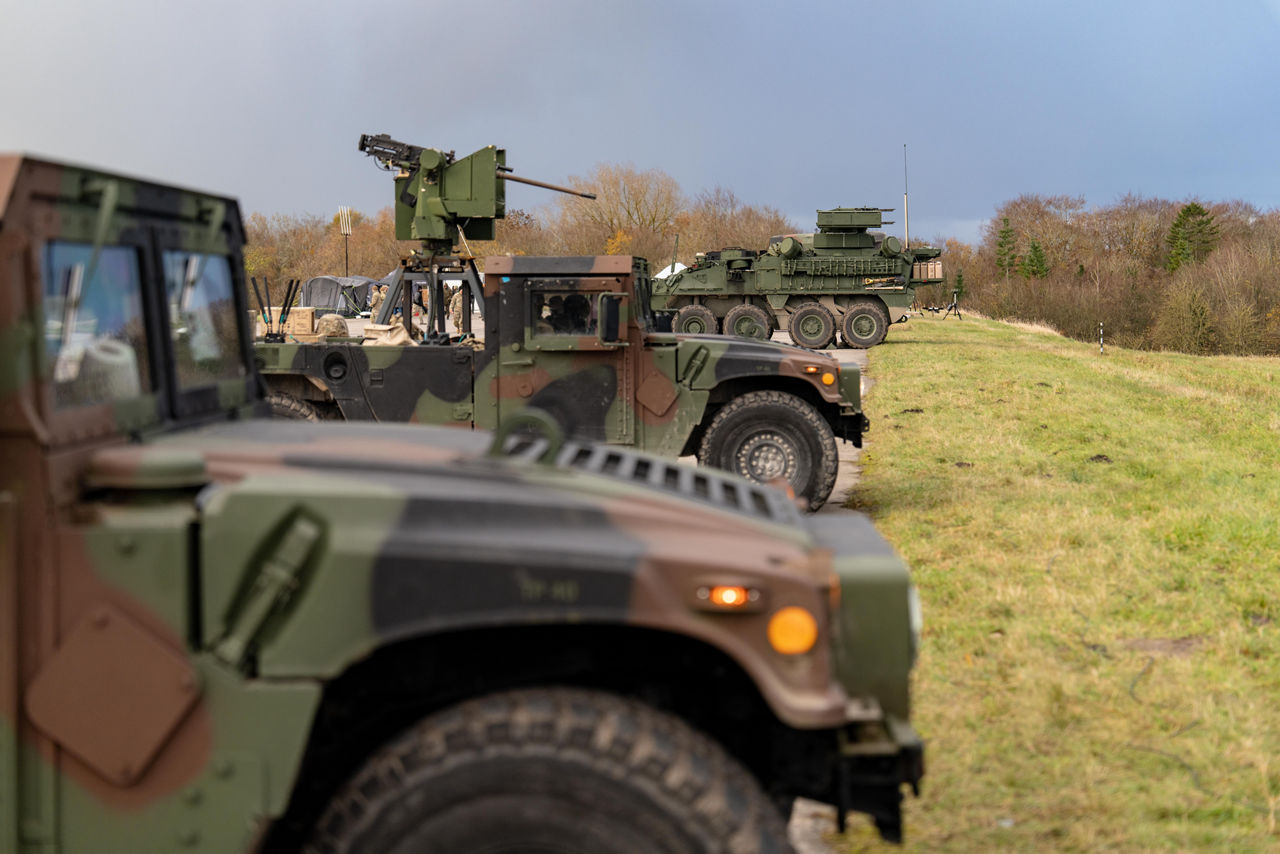 A line up of US Army vehicles equipped with counter-drone systems prepare to engage in a counter-drone exercise.



NATO and its Allies are boosting our defence against the threat posed by drones with various initiatives. Part of these efforts is Project Flytrap 4.5, a US-led initiative designed to test and evaluate off-the-shelf, scalable, cutting-edge counter-drone technologies, for possible fast procurement and future integration into Allied air defence systems. These tested systems can help Allies to detect and destroy drones at a lower cost and higher efficiency.