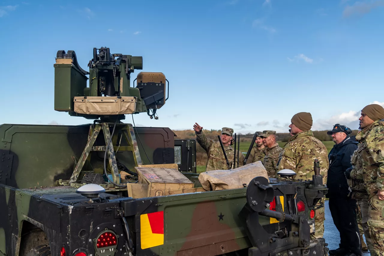 US Army soldiers discuss the innovative technology behind a Humvee-mounted C-UAS (Counter-Uncrewed Aerial Systems).



NATO and its Allies are boosting our defence against the threat posed by drones with various initiatives. Part of these efforts is Project Flytrap 4.5, a US-led initiative designed to test and evaluate off-the-shelf, scalable, cutting-edge counter-drone technologies, for possible fast procurement and future integration into Allied air defence systems. These tested systems can help Allies to detect and destroy drones at a lower cost and higher efficiency.

