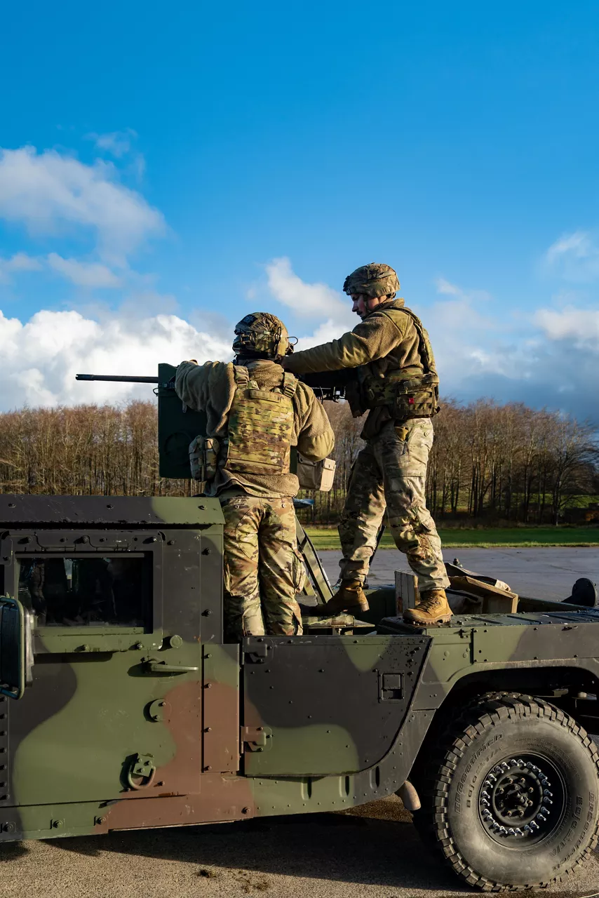 US Army soldiers reload the machine gun on a Humvee-mounted C-UAS (Counter-Unmanned Aerial Systems).



NATO and its Allies are boosting our defence against the threat posed by drones with various initiatives. Part of these efforts is Project Flytrap 4.5, a US-led initiative designed to test and evaluate off-the-shelf, scalable, cutting-edge counter-drone technologies, for possible fast procurement and future integration into Allied air defence systems. These tested systems can help Allies to detect and destroy drones at a lower cost and higher efficiency.


