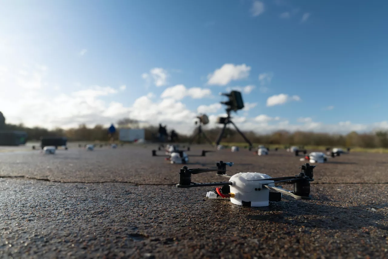 A drone swarm rests on the ground ready to take off as part of a counter-drone exercise.



NATO and its Allies are boosting our defence against the threat posed by drones with various initiatives. Part of these efforts is Project Flytrap 4.5, a US-led initiative designed to test and evaluate off-the-shelf, scalable, cutting-edge counter-drone technologies, for possible fast procurement and future integration into Allied air defence systems. These tested systems can help Allies to detect and destroy drones at a lower cost and higher efficiency.

