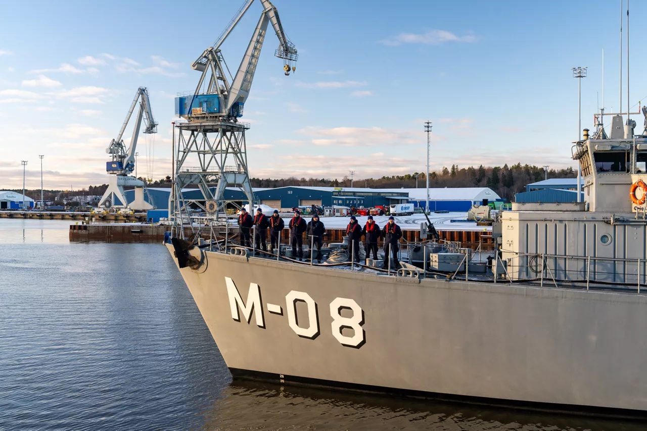 Latvian minehunter LVNS Rūsiņš leaves the port of Turku during exercise Freezing Winds.

NATO and its Allies are intensifying efforts to protect vital sea routes and critical infrastructure. Exercise Freezing Winds 2025 brought together ships from Standing NATO Mine Countermeasures Group One (SNMCMG1) and other Allied units to train side by side in the Baltic Sea’s harsh winter conditions. Over several days, naval forces, divers, and mine counter-measure teams practised joint operations to ensure readiness against diverse threats — from detecting and neutralising underwater threats to responding to disruptions affecting vital sea lines of communication. This exercise complements NATO’s Baltic Sentry enhanced vigilance activity, launched in January 2025 to strengthen surveillance and monitoring across the region. The exercise took place from 24 November to 4 December 2025.