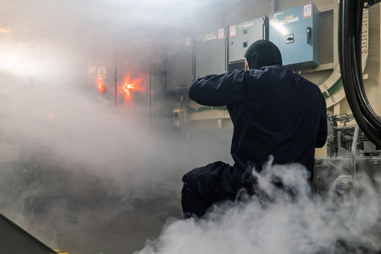 A Latvian sailor aboard SNMCMG1’s flagship LVNS Virsaitis conducts firefighting drills during exercise Freezing Winds.

NATO and its Allies are intensifying efforts to protect vital sea routes and critical infrastructure. Exercise Freezing Winds 2025 brought together ships from Standing NATO Mine Countermeasures Group One (SNMCMG1) and other Allied units to train side by side in the Baltic Sea’s harsh winter conditions. Over several days, naval forces, divers, and mine counter-measure teams practised joint operations to ensure readiness against diverse threats — from detecting and neutralising underwater threats to responding to disruptions affecting vital sea lines of communication. This exercise complements NATO’s Baltic Sentry enhanced vigilance activity, launched in January 2025 to strengthen surveillance and monitoring across the region. The exercise took place from 24 November to 4 December 2025.
