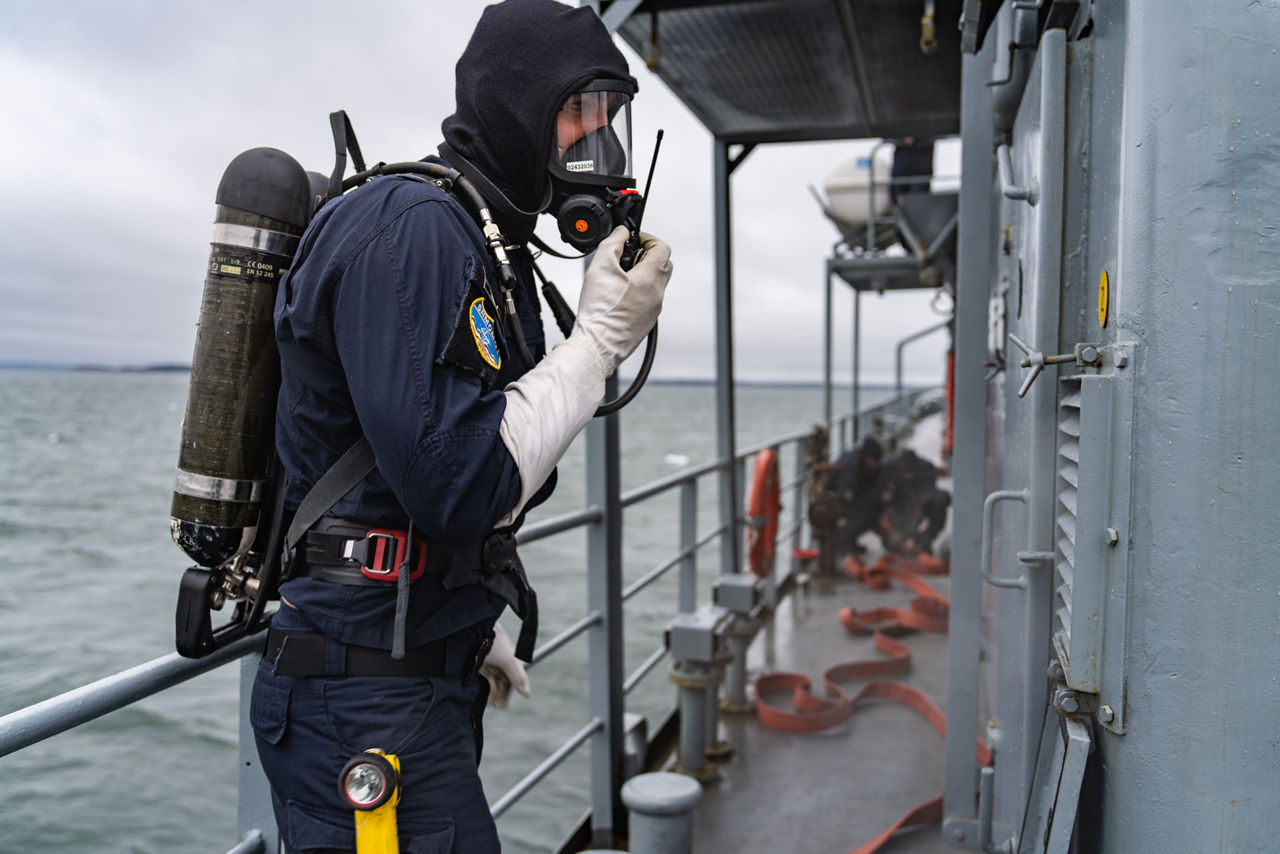 Latvian sailors aboard SNMCMG1’s flagship LVNS Virsaitis conduct firefighting drills during exercise Freezing Winds.

NATO and its Allies are intensifying efforts to protect vital sea routes and critical infrastructure. Exercise Freezing Winds 2025 brought together ships from Standing NATO Mine Countermeasures Group One (SNMCMG1) and other Allied units to train side by side in the Baltic Sea’s harsh winter conditions. Over several days, naval forces, divers, and mine counter-measure teams practised joint operations to ensure readiness against diverse threats — from detecting and neutralising underwater threats to responding to disruptions affecting vital sea lines of communication. This exercise complements NATO’s Baltic Sentry enhanced vigilance activity, launched in January 2025 to strengthen surveillance and monitoring across the region. The exercise took place from 24 November to 4 December 2025.