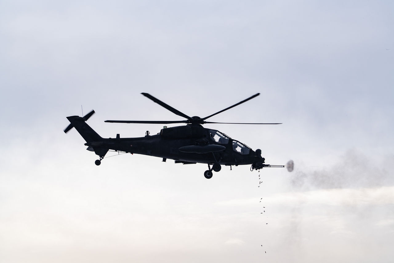 Italian attack helicopters hold a steady hover as they engage targets with their guns during exercise Steadfast Dart 26.

Between January and March, around 10,000 troops from 13 NATO Allies deployed across Europe for exercise Steadfast Dart 26 — the Alliance’s largest and most visible drill of the year. The exercise brought together 17 naval vessels, more than 20 aircraft and roughly 1,500 military vehicles in Germany, testing NATO’s rapid reinforcement and coordination across land, air, sea and cyber domains.
