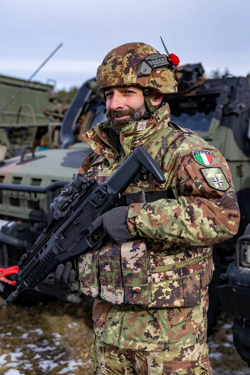 An Italian soldier poses for a photo during exercise Steadfast Dart 26.

Between January and March, around 10,000 troops from 13 NATO Allies deployed across Europe for exercise Steadfast Dart 26 — the Alliance’s largest and most visible drill of the year. The exercise brought together 17 naval vessels, more than 20 aircraft and roughly 1,500 military vehicles in Germany, testing NATO’s rapid reinforcement and coordination across land, air, sea and cyber domains.