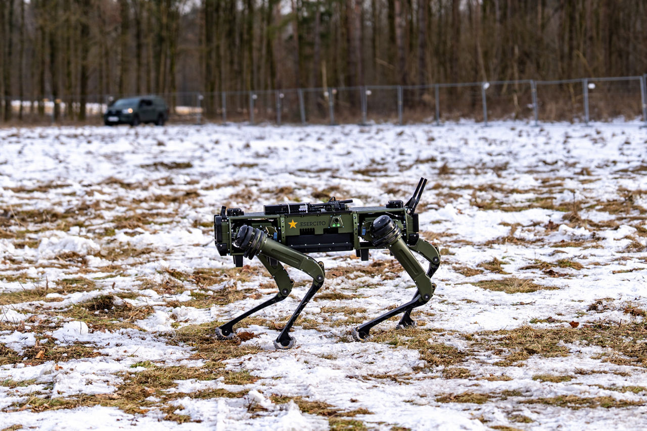 An Italian drone dog moves across the field during exercise Steadfast Dart 26.

Between January and March, around 10,000 troops from 13 NATO Allies deployed across Europe for exercise Steadfast Dart 26 — the Alliance’s largest and most visible drill of the year. The exercise brought together 17 naval vessels, more than 20 aircraft and roughly 1,500 military vehicles in Germany, testing NATO’s rapid reinforcement and coordination across land, air, sea and cyber domains.