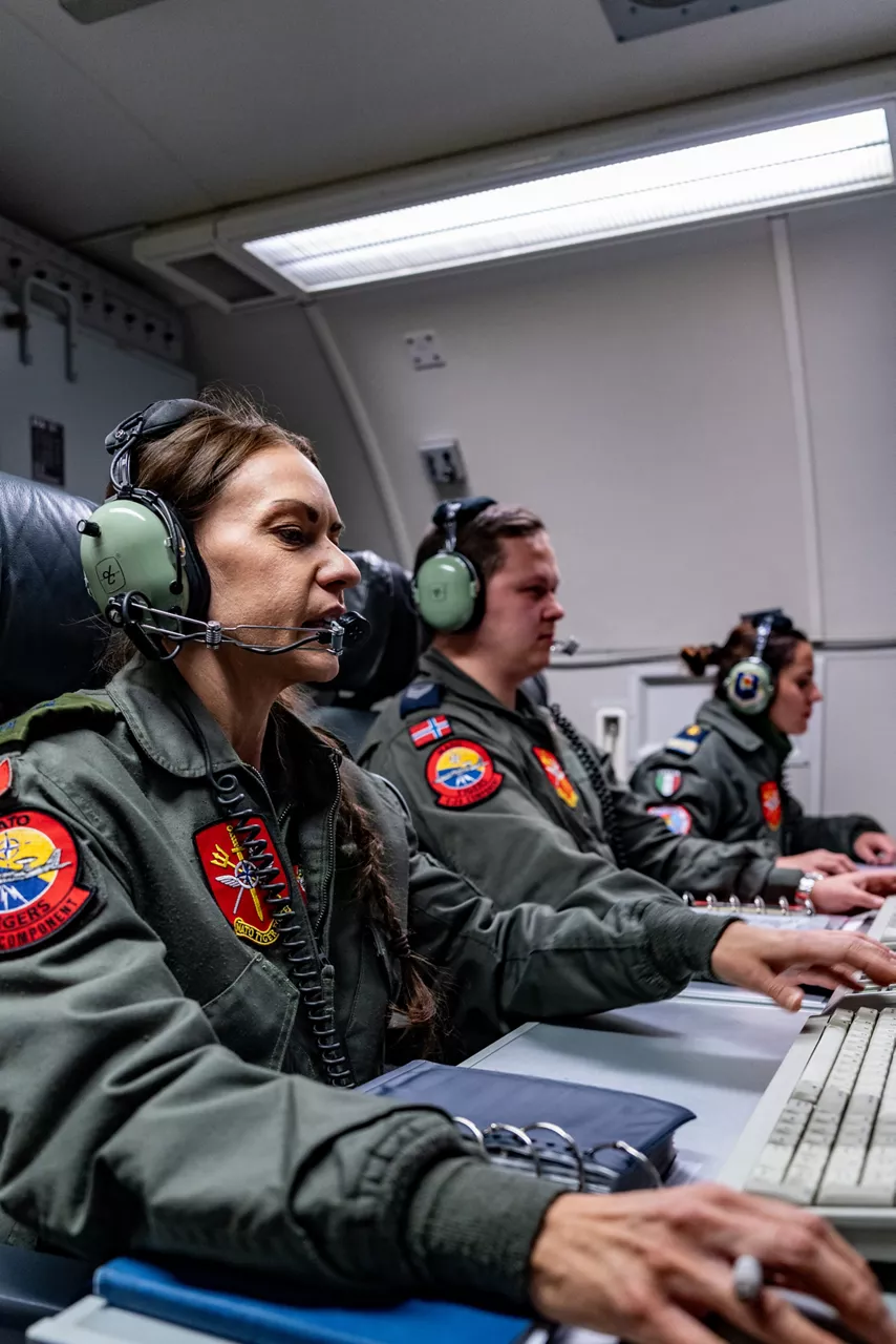 Aircrew from Canada, Denmark and Italy monitor the skies from aboard a NATO E‑3A Airborne Warning and Control System (AWACS) aircraft.

NATO’s Airborne Warning and Control System (AWACS) launched its first surveillance flight over the Barents Sea on 6 March 2026 in support of the enhanced vigilance activity “Arctic Sentry.” Arctic Sentry brings together exercises, troops and capabilities from several NATO Allies across the Arctic and the High North. By boosting surveillance and sharpening joint readiness, ”Arctic Sentry”  helps ensure that NATO and Allies can respond together to challenges in one of the world’s most strategically important regions.
