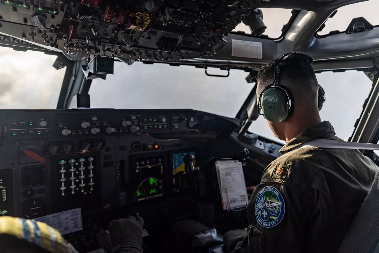 A United States Air Force pilot prepares to land a NATO E‑3A Airborne Warning and Control System (AWACS) aircraft.

NATO’s Airborne Warning and Control System (AWACS) launched its first surveillance flight over the Barents Sea on 6 March 2026 in support of the enhanced vigilance activity “Arctic Sentry.” Arctic Sentry brings together exercises, troops and capabilities from several NATO Allies across the Arctic and the High North. By boosting surveillance and sharpening joint readiness, ”Arctic Sentry”  helps ensure that NATO and Allies can respond together to challenges in one of the world’s most strategically important regions.