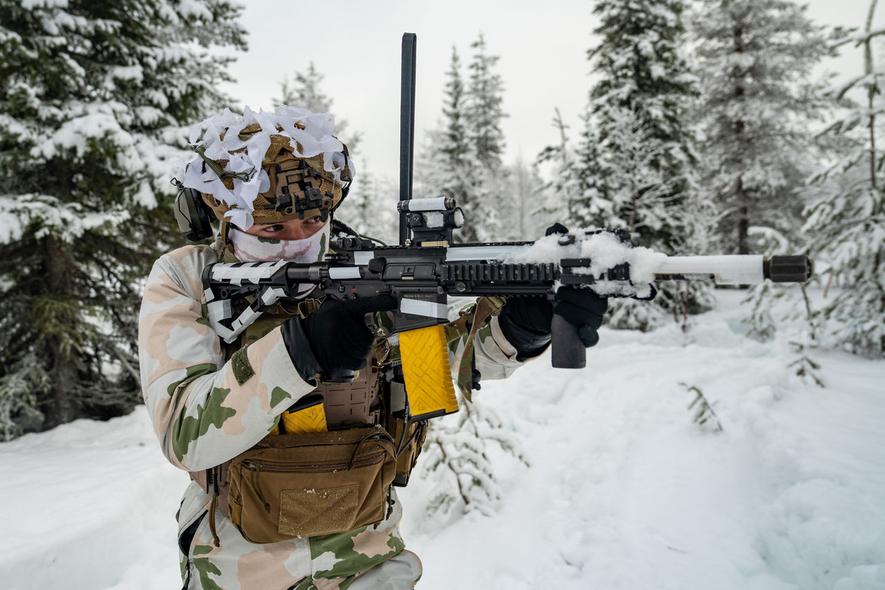 A French soldier defends their position while moving through deep snow.

Exercise Cold Response 2026 brought together more than 32,000 troops from 14 Allied nations for intensive training above the Arctic circle in Norway and Finland. In Lapland, Finland, soldiers trained side‑by‑side to reinforce defensive positions and carry out tasks that test their endurance and teamwork in an environment where freezing temperatures, deep snow and long distances make every movement a challenge. Working together in these tough conditions helps Allies improve coordination, build trust and stay ready to work together in the harsh Arctic conditions, whenever needed. Cold Response is part of NATO’s recently established vigilance activity Arctic Sentry, dedicated to the defence and security of the High North and the Arctic.