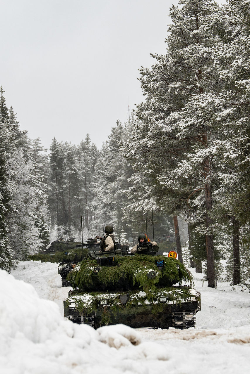 Swedish tanks make their way through the forest in Lapland, Finland.

Exercise Cold Response 2026 brought together more than 32,000 troops from 14 Allied nations for intensive training above the Arctic circle in Norway and Finland. In Lapland, Finland, soldiers trained side‑by‑side to reinforce defensive positions and carry out tasks that test their endurance and teamwork in an environment where freezing temperatures, deep snow and long distances make every movement a challenge. Working together in these tough conditions helps Allies improve coordination, build trust and stay ready to work together in the harsh Arctic conditions, whenever needed. Cold Response is part of NATO’s recently established vigilance activity Arctic Sentry, dedicated to the defence and security of the High North and the Arctic.