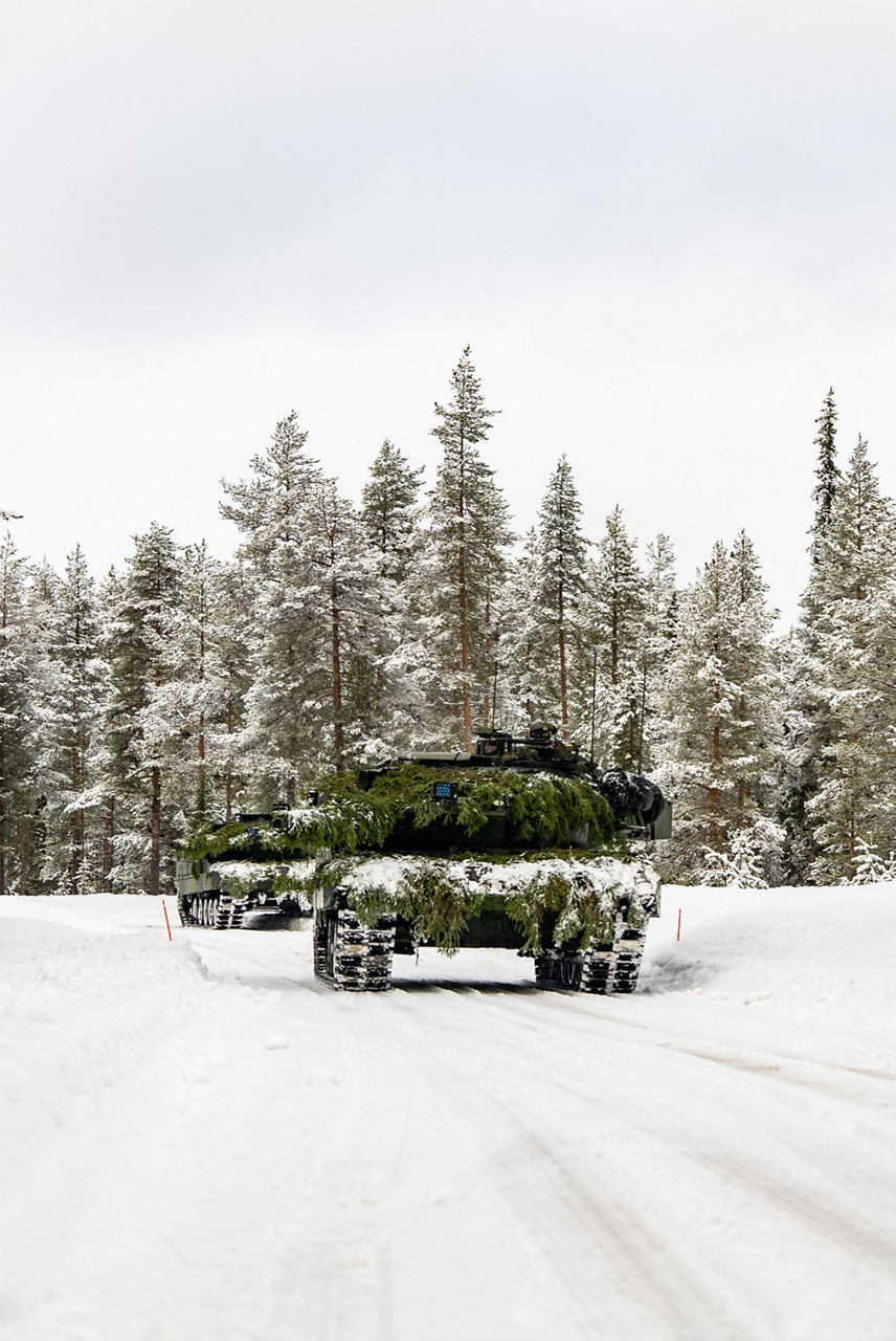 Swedish tanks move forward through harsh Arctic conditions.

Exercise Cold Response 2026 brought together more than 32,000 troops from 14 Allied nations for intensive training above the Arctic circle in Norway and Finland. In Lapland, Finland, soldiers trained side‑by‑side to reinforce defensive positions and carry out tasks that test their endurance and teamwork in an environment where freezing temperatures, deep snow and long distances make every movement a challenge. Working together in these tough conditions helps Allies improve coordination, build trust and stay ready to work together in the harsh Arctic conditions, whenever needed. Cold Response is part of NATO’s recently established vigilance activity Arctic Sentry, dedicated to the defence and security of the High North and the Arctic.