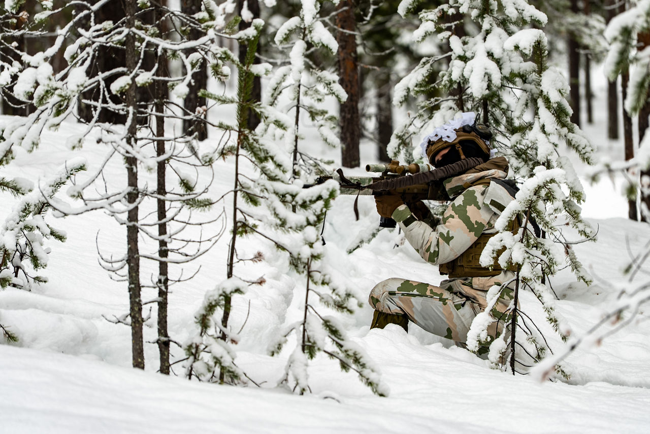 A French soldier defends their position while moving through deep snow.

Exercise Cold Response 2026 brought together more than 32,000 troops from 14 Allied nations for intensive training above the Arctic circle in Norway and Finland. In Lapland, Finland, soldiers trained side‑by‑side to reinforce defensive positions and carry out tasks that test their endurance and teamwork in an environment where freezing temperatures, deep snow and long distances make every movement a challenge. Working together in these tough conditions helps Allies improve coordination, build trust and stay ready to work together in the harsh Arctic conditions, whenever needed. Cold Response is part of NATO’s recently established vigilance activity Arctic Sentry, dedicated to the defence and security of the High North and the Arctic.